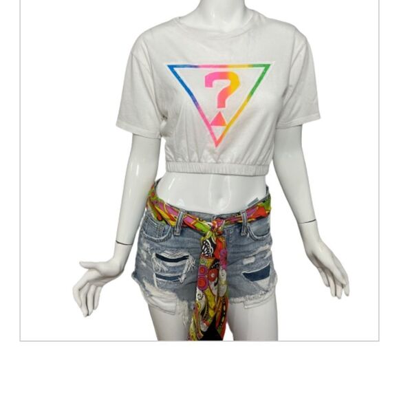 ‎Y2K Guess Originals 1981 White Crop Top -- XS - Picture 2 of 12